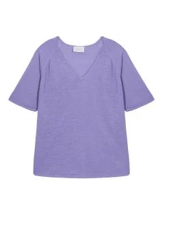 Maison Montagut T-Shirt Manches Coudes En Lin Flamme - Bonbon>Femme T-Shirts