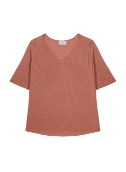 Maison Montagut T-Shirt Manches Coudes En Lin Flamme - Bonbon><noscript><img width=