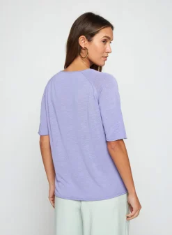 Maison Montagut T-Shirt Manches Coudes En Lin Flamme - Bonbon><noscript><img width=