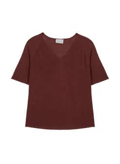 Maison Montagut T-Shirt Manches Coudes En Lin Flamme - Bonbon><noscript><img width=