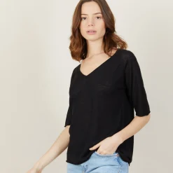 Maison Montagut T-Shirt Manches Coudes En Lin Flamme - Bonbon><noscript><img width=
