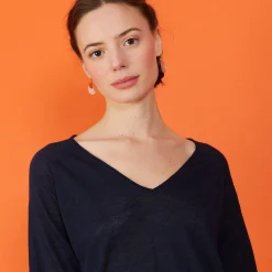 Maison Montagut T-Shirt Manches Coudes En Lin Flamme - Bonbon><noscript><img width=