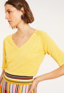 Maison Montagut T-Shirt Manches Coudes En Lin Flamme - Bonbon><noscript><img width=