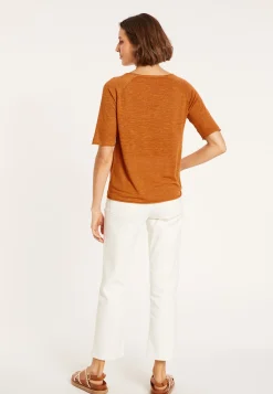 Maison Montagut T-Shirt Manches Coudes En Lin Flamme - Bonbon><noscript><img width=