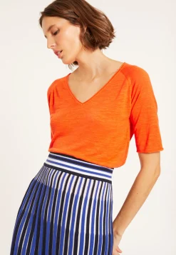 Maison Montagut T-Shirt Manches Coudes En Lin Flamme - Bonbon><noscript><img width=