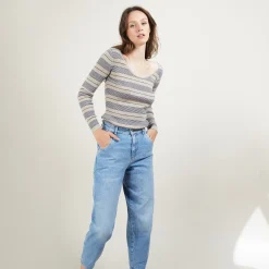 Maison Montagut T-Shirt Manches Longues A Rayures - Fina>Femme Pulls