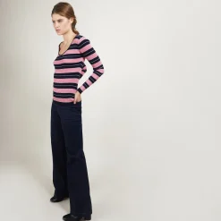 Maison Montagut T-Shirt Manches Longues A Rayures - Fina><noscript><img width=