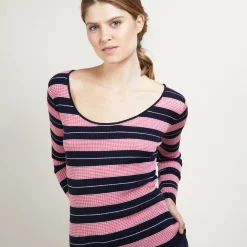 Maison Montagut T-Shirt Manches Longues A Rayures - Fina><noscript><img width=