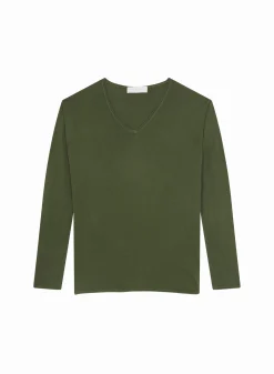 Maison Montagut T-Shirt Manches Longues En Bambou Cachemire A Fentes - Aelys><noscript><img width=