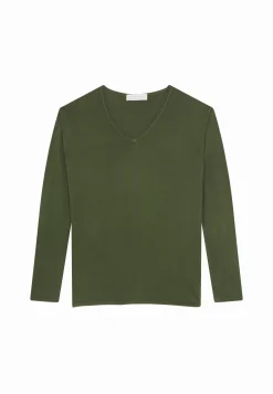 Maison Montagut T-Shirt Manches Longues En Bambou Cachemire A Fentes - Aelys><noscript><img width=