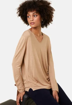 Maison Montagut T-Shirt Manches Longues En Bambou Cachemire A Fentes - Aelys><noscript><img width=