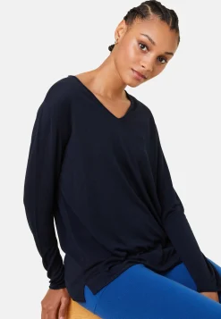 Maison Montagut T-Shirt Manches Longues En Bambou Cachemire A Fentes - Aelys><noscript><img width=