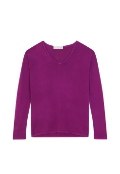 Maison Montagut T-Shirt Manches Longues En Bambou Cachemire A Fentes - Aelys><noscript><img width=