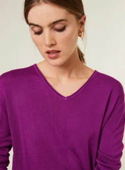 Maison Montagut T-Shirt Manches Longues En Bambou Cachemire A Fentes - Aelys><noscript><img width=