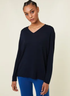 Maison Montagut T-Shirt Manches Longues En Bambou Cachemire A Fentes - Aelys><noscript><img width=