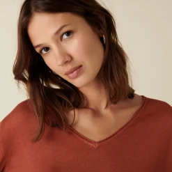 Maison Montagut T-Shirt Manches Longues En Bambou Cachemire A Fentes - Aelys><noscript><img width=