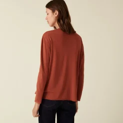 Maison Montagut T-Shirt Manches Longues En Bambou Cachemire A Fentes - Aelys><noscript><img width=