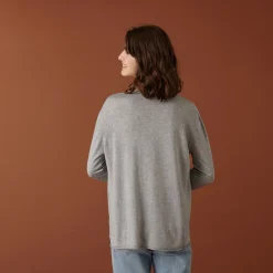 Maison Montagut T-Shirt Manches Longues En Bambou Cachemire A Fentes - Aelys><noscript><img width=