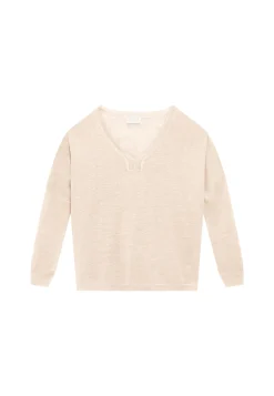 Maison Montagut T-Shirt Oversize Col V En Lin Flamme - Beja><noscript><img width=