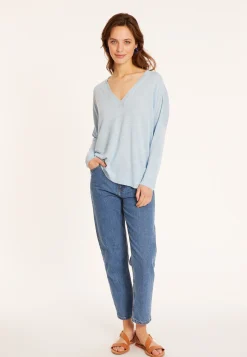 Maison Montagut T-Shirt Oversize Col V En Lin Flamme - Beja><noscript><img width=