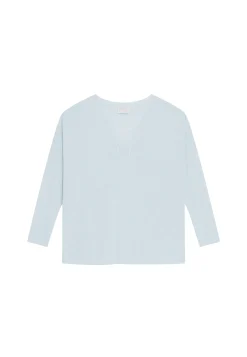 Maison Montagut T-Shirt Oversize Col V En Lin Flamme - Beja><noscript><img width=