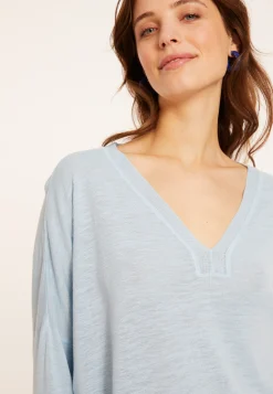 Maison Montagut T-Shirt Oversize Col V En Lin Flamme - Beja><noscript><img width=
