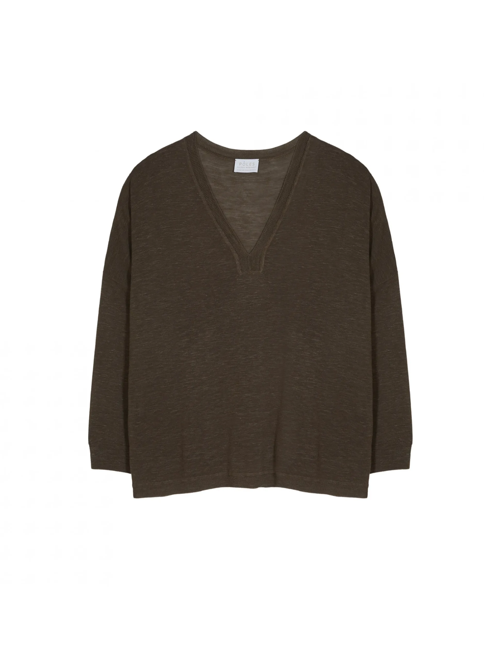 Maison Montagut T-Shirt Oversize Col V En Lin Flamme - Beja>Femme T-Shirts