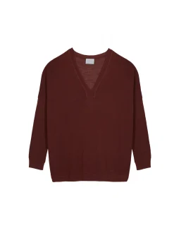 Maison Montagut T-Shirt Oversize Col V En Lin Flamme - Beja><noscript><img width=