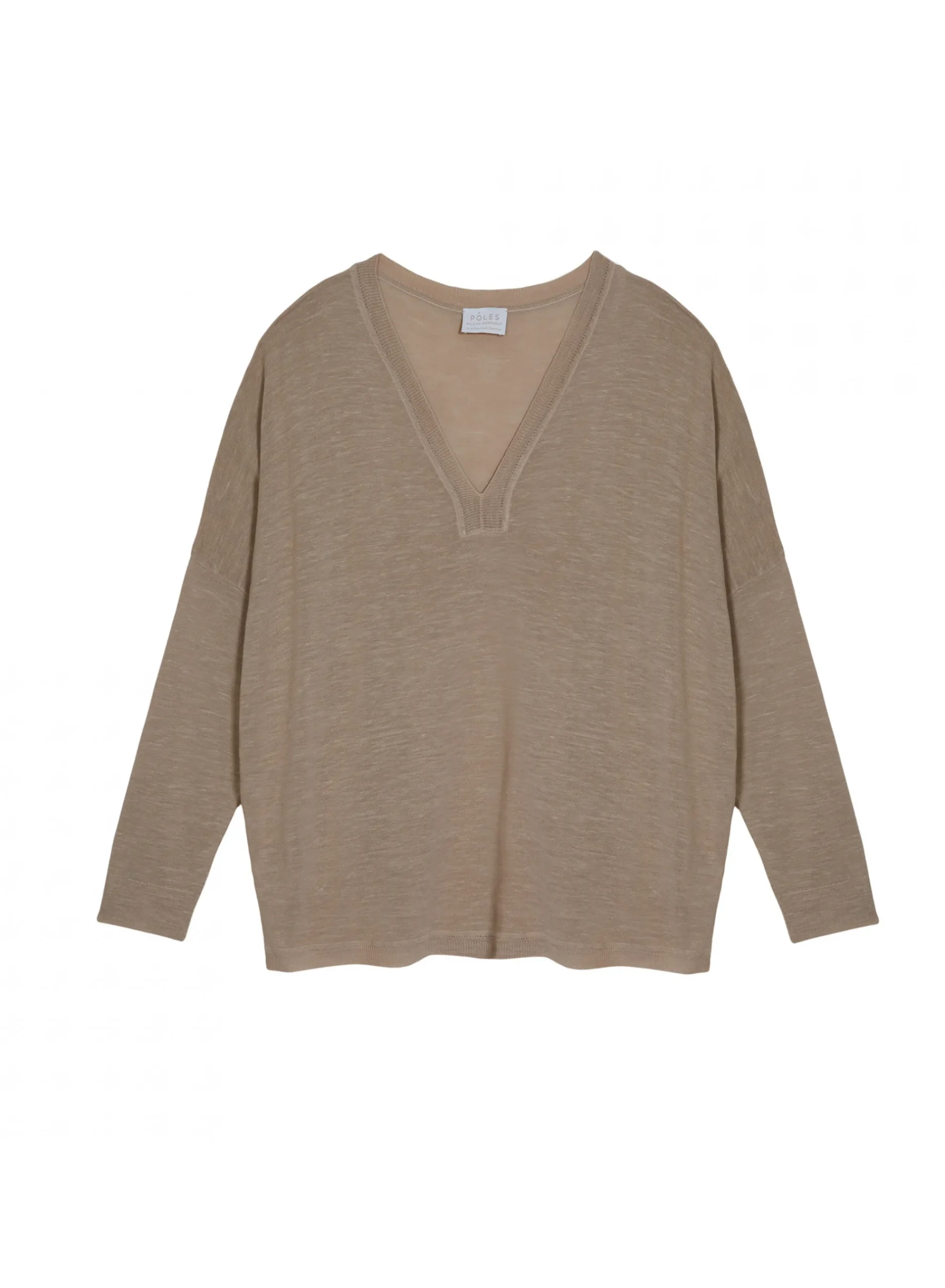 Maison Montagut T-Shirt Oversize Col V En Lin Flamme - Beja>Femme T-Shirts