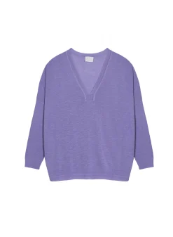 Maison Montagut T-Shirt Oversize Col V En Lin Flamme - Beja><noscript><img width=