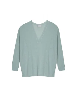 Maison Montagut T-Shirt Oversize Col V En Lin Flamme - Beja><noscript><img width=