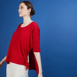 Maison Montagut T-Shirt Oversize En Lin Flamme - Batalya><noscript><img width=