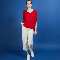 Maison Montagut T-Shirt Oversize En Lin Flamme - Batalya><noscript><img width=