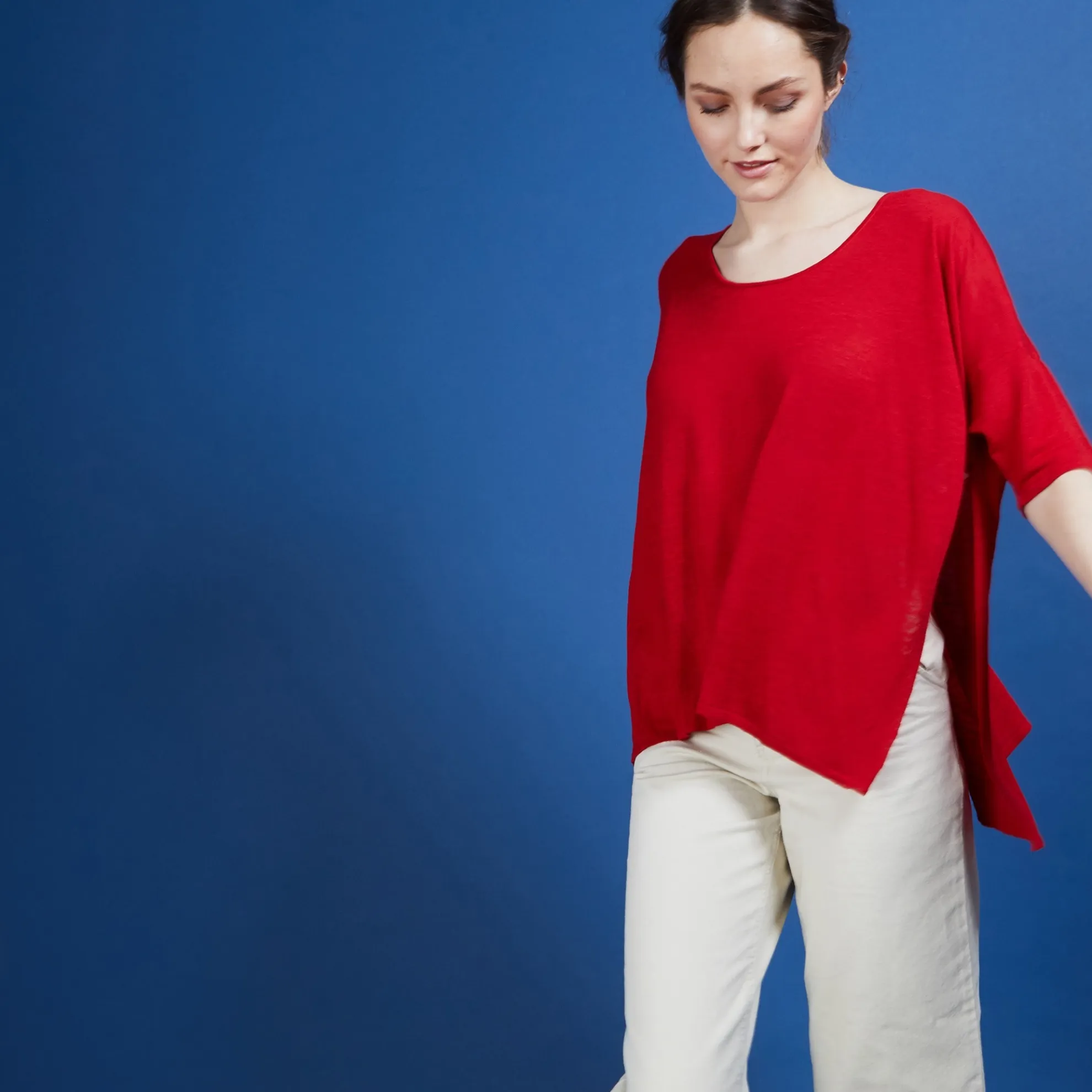 Maison Montagut T-Shirt Oversize En Lin Flamme - Batalya>Femme T-Shirts