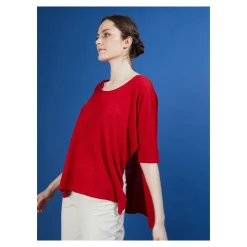 Maison Montagut T-Shirt Oversize En Lin Flamme - Batalya><noscript><img width=
