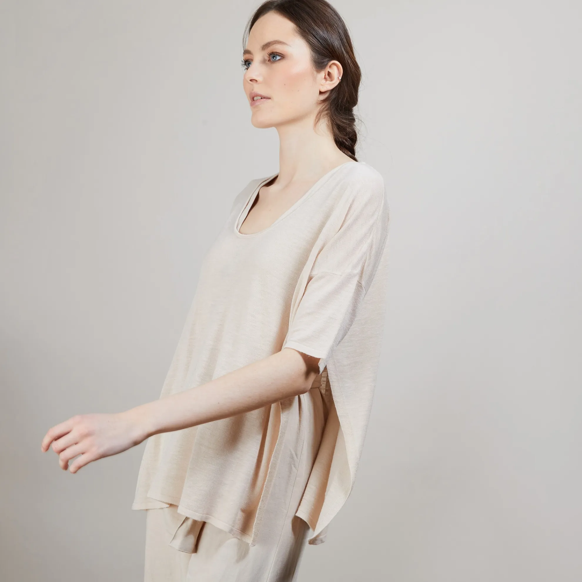 Maison Montagut T-Shirt Oversize En Lin Flamme - Batalya>Femme T-Shirts