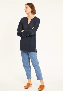 Maison Montagut Tunique Ample Col V En Lin - Marielle><noscript><img width=