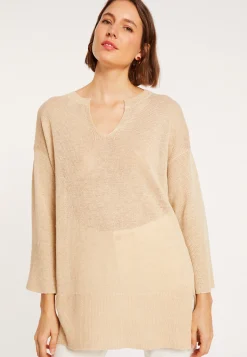 Maison Montagut Tunique Ample Col V En Lin - Marielle><noscript><img width=