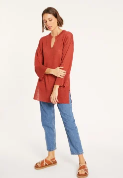 Maison Montagut Tunique Ample Col V En Lin - Marielle><noscript><img width=