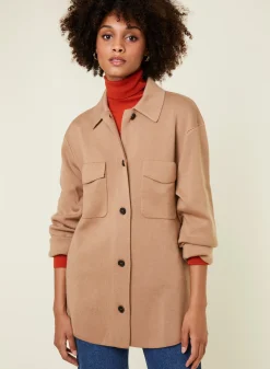 Maison Montagut Veste Boutonnee Avec Poches En Laine Merinos - Giselle><noscript><img width=