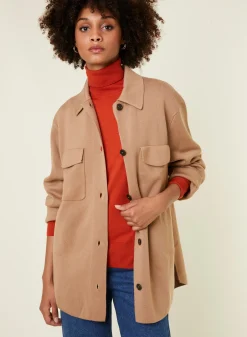 Maison Montagut Veste Boutonnee Avec Poches En Laine Merinos - Giselle><noscript><img width=