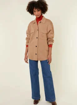 Maison Montagut Veste Boutonnee Avec Poches En Laine Merinos - Giselle><noscript><img width=