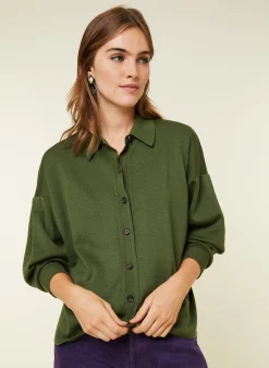 Maison Montagut Veste Boutonnee Col Polo En Laine Merinos - Gabriella><noscript><img width=