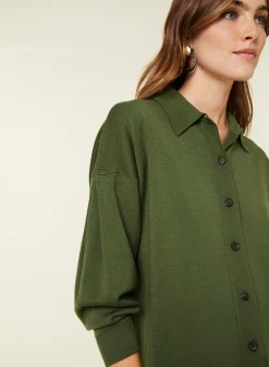 Maison Montagut Veste Boutonnee Col Polo En Laine Merinos - Gabriella><noscript><img width=