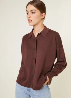 Maison Montagut Veste Boutonnee Col Polo En Laine Merinos - Gabriella><noscript><img width=