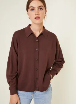 Maison Montagut Veste Boutonnee Col Polo En Laine Merinos - Gabriella><noscript><img width=