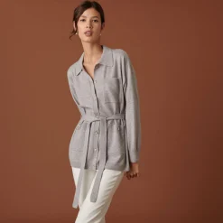 Maison Montagut Veste Boutonnee En Cachemire Col Polo - Clemence><noscript><img width=