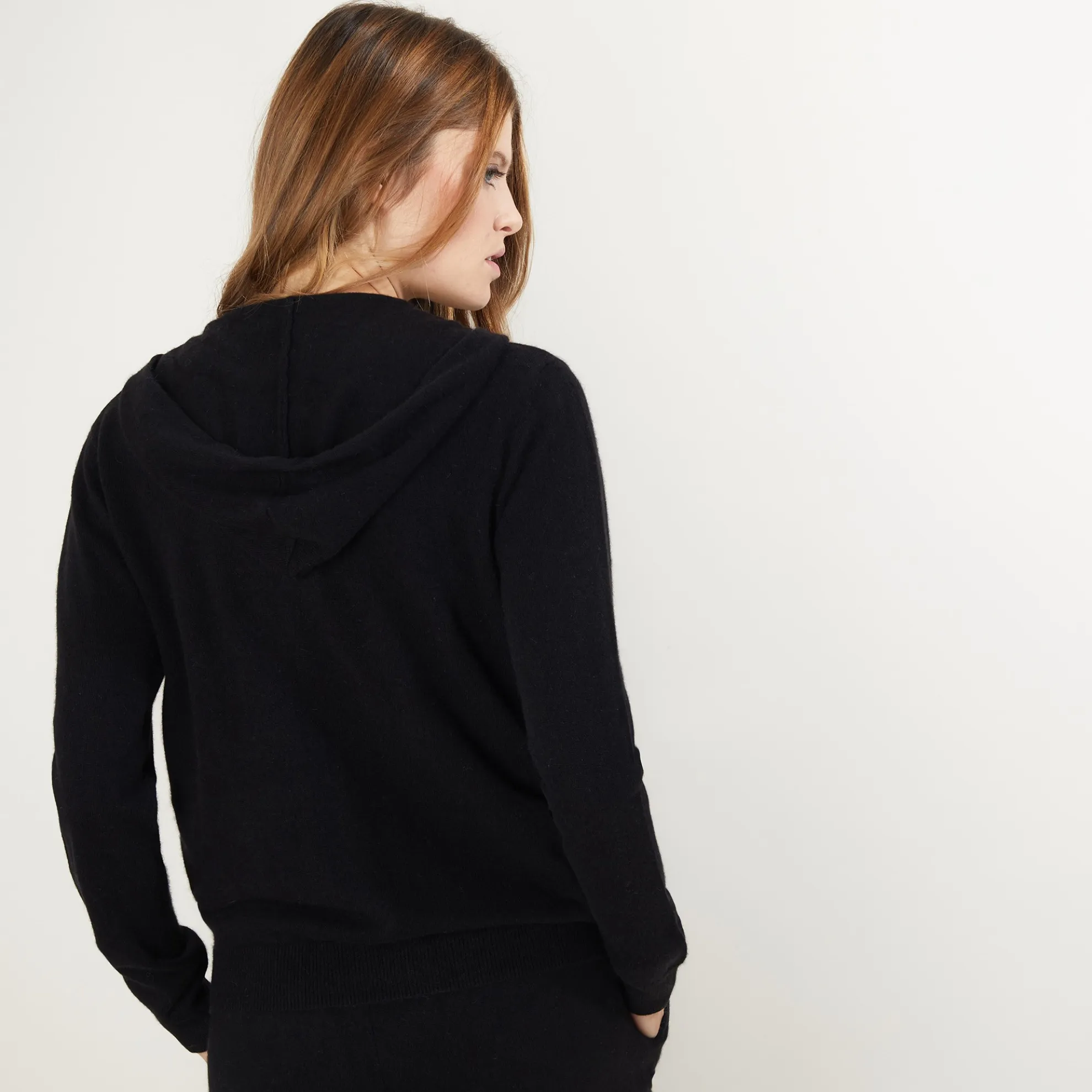 Maison Montagut Veste En Cachemire Zippee A Capuche - Bambou>Femme Vestes Et Gilets