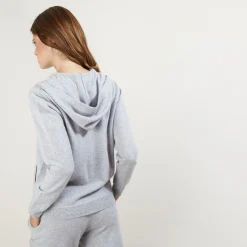 Maison Montagut Veste En Cachemire Zippee A Capuche - Bambou><noscript><img width=