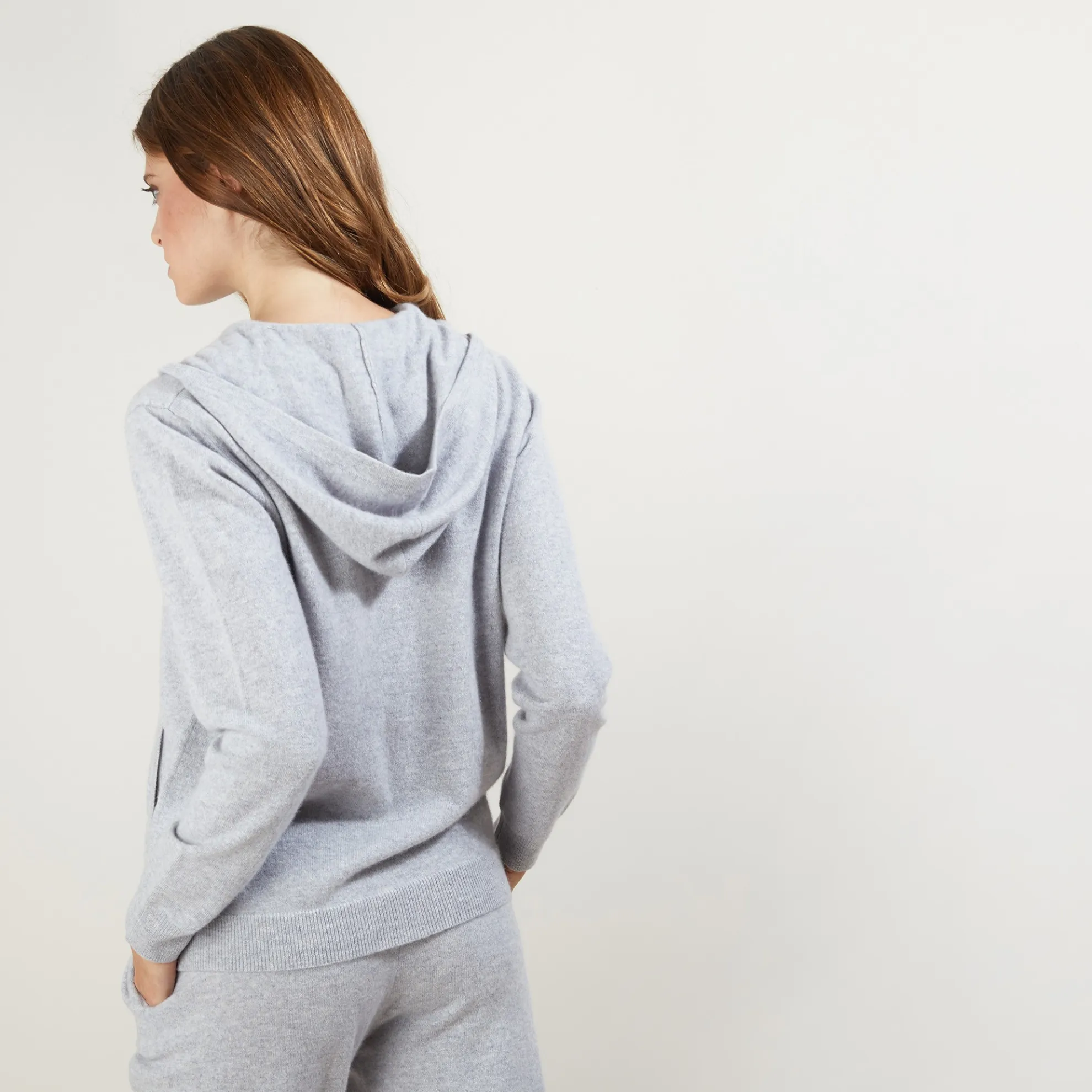 Maison Montagut Veste En Cachemire Zippee A Capuche - Bambou>Femme Vestes Et Gilets